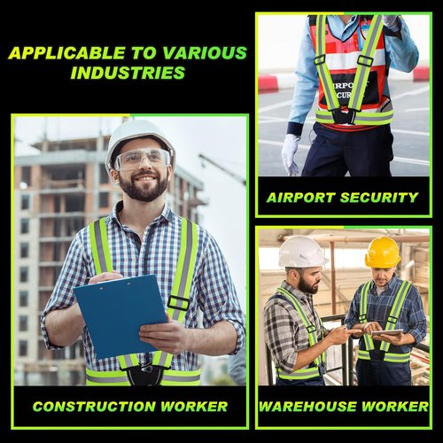 Hercicy High Visibility Safety Vests - 20 Pcs Adjustable Reflective Gear for Construction | Lightweight Yellow