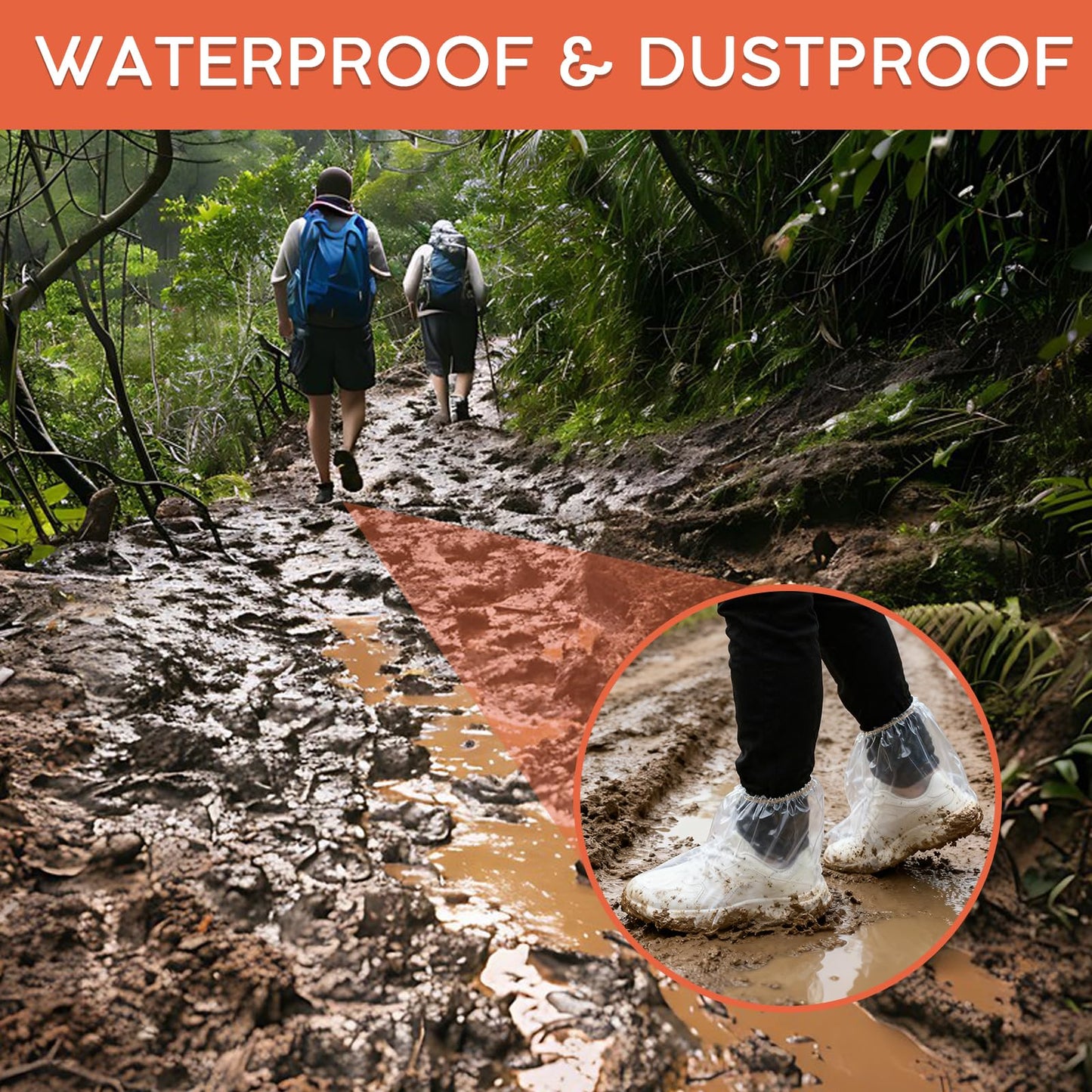 10 Pairs Shoe Covers for Rain, Thickened Disposable Rain Shoe Covers Waterproof, Non-Slip Outdoor Boot Protector for Men Women (Clear)