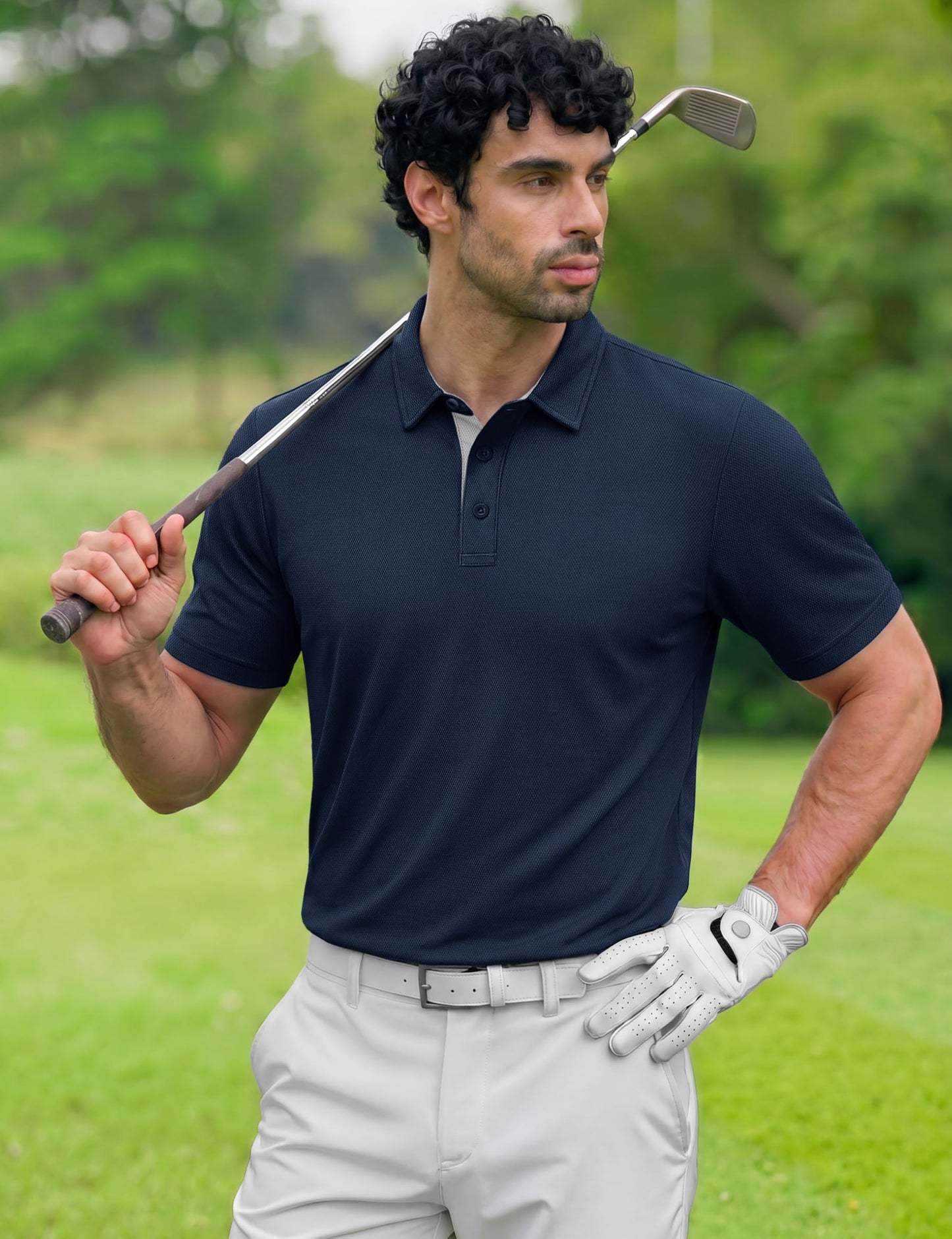 TACVASEN Mens Golf Shirts Moisture Wicking Lightweight Collared Polo Shirts