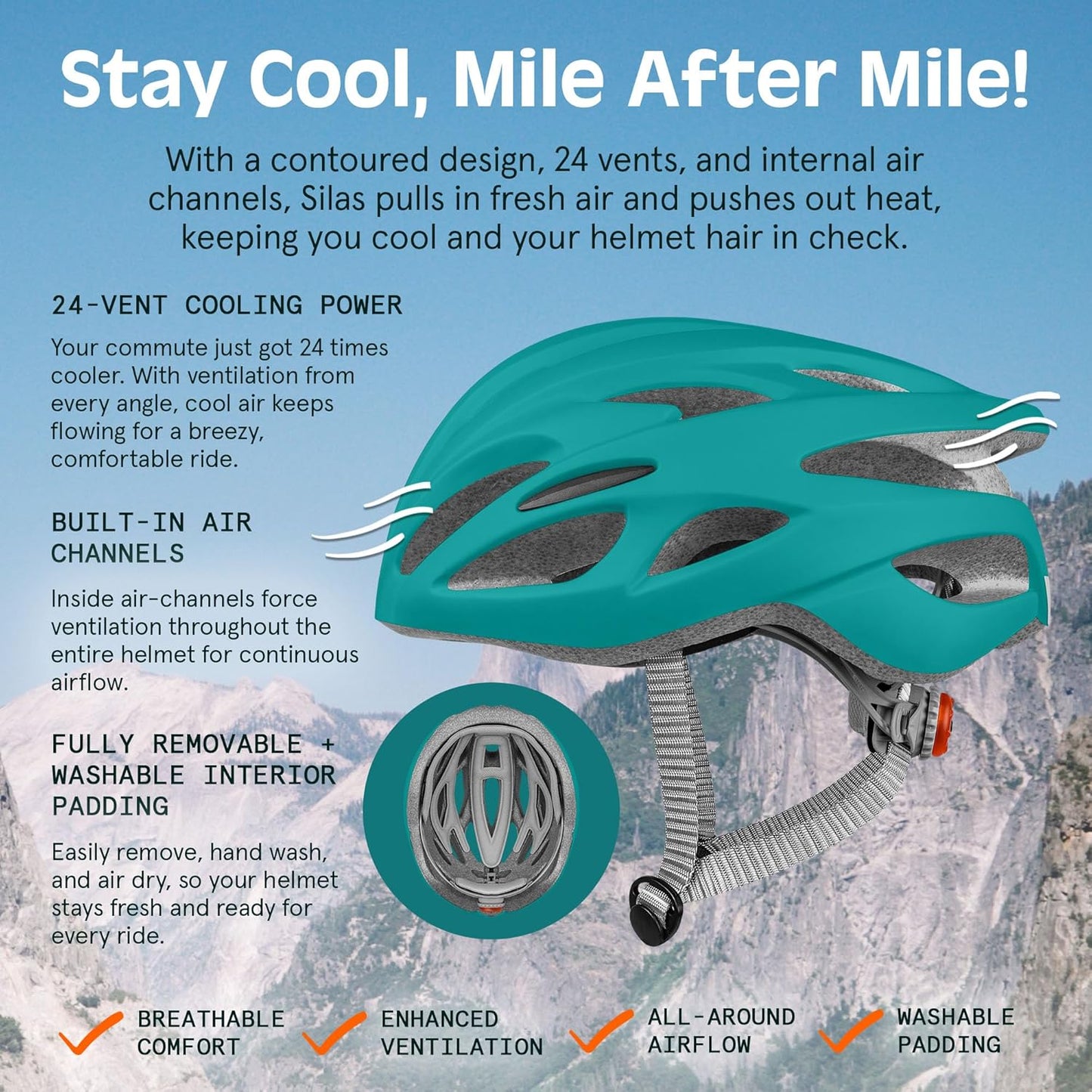 Retrospec Silas Road Bike Helmet - Adjustable Adult Cycling Protection with LED Light & 24 Air Vents | Lightweight 54-61cm