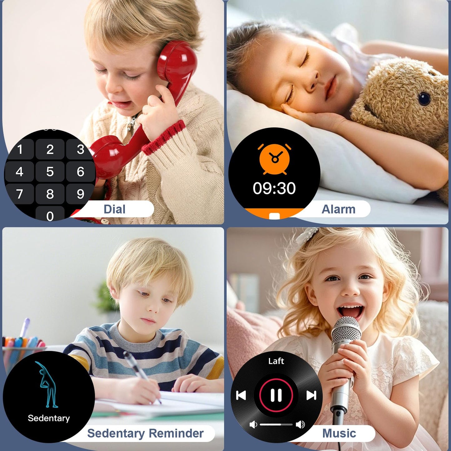 AXYWINBO Smart Watch for Kids-Watches for Girl boy Teens IP68 1.75" Fitness Tracker with Heart Rate Sleep Monitor Pedometer Alarm Clock Games-Kid Sport Watch for 4-14 Ages Girls boy Gift Silver