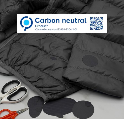 aZengear Repair Patches for Down Jackets - Waterproof, Self-Adhesive Nylon Fabric (11 Pieces, Dark Grey)