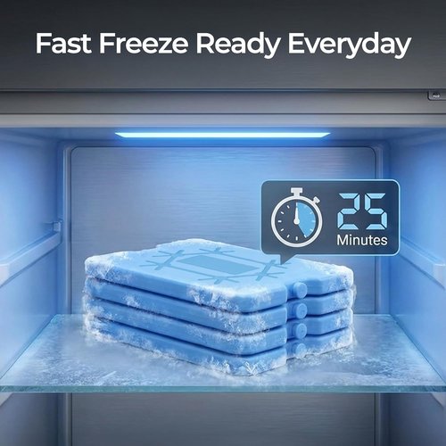 Kona Slim Ice Packs - Reusable Quick Freeze Packs for Lunch Boxes & Coolers | 4 Pack, Blue