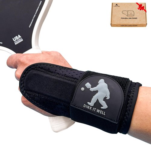 Fjalljós Pickleball Dink Train Wrist Brace - Wrist Support Training Aid for Men and Women, Reduces Fatigue & Improves Accuracy (Black, Small)