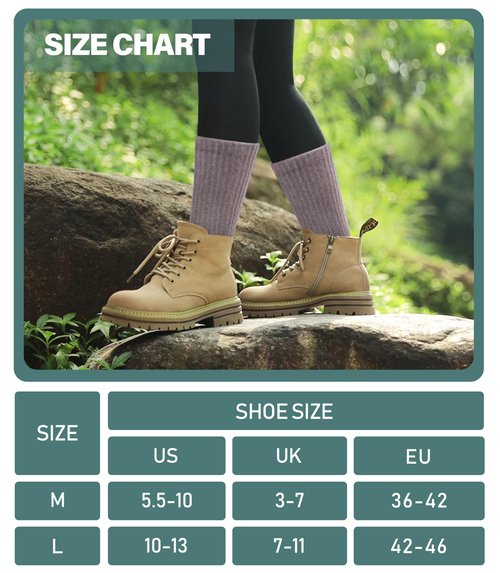 LANLEO Merino Wool Hiking Socks for Women Men Thermal Winter Warm Thick Cushion Moisture Wicking Crew Work Boot Socks 5 Pairs Solid Color C,Large