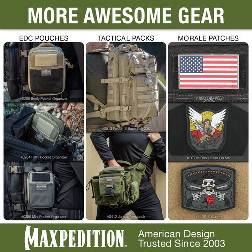 MAXPEDITION Positive Grip Zipper Pulls (Large, Black) Pack of 6, Zipper Pull Replacement for Tactical Backpack, EDC Pouch, Bug Out Bag & Luggage, Sling Pull Tab, PZLBLK