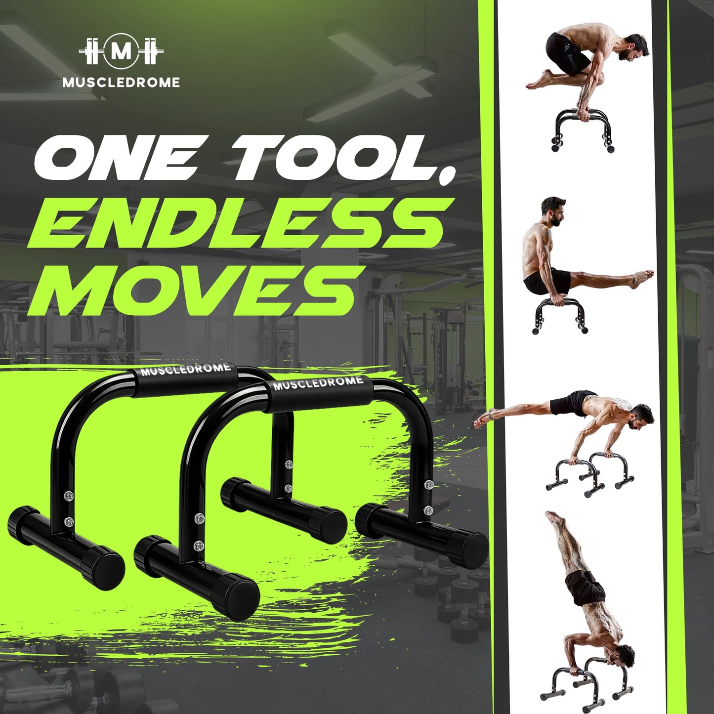MUSCLEDROME Calisthenics Bars,Push Up Bar for strength traning, Parallettes Bars & Dip Bars, Calisthenic, Push Up Handle for Workouts, Calisthenics Equipment ﻿for home