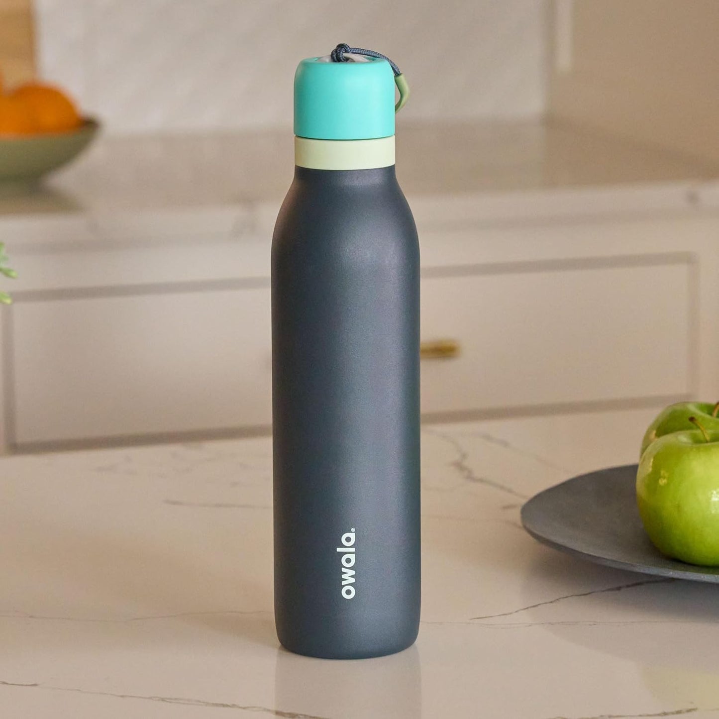 Owala FreeSip Insulated Stainless Steel Water Bottle - BPA-Free 18 oz with Straw for Sports & Travel - Blue/Grey