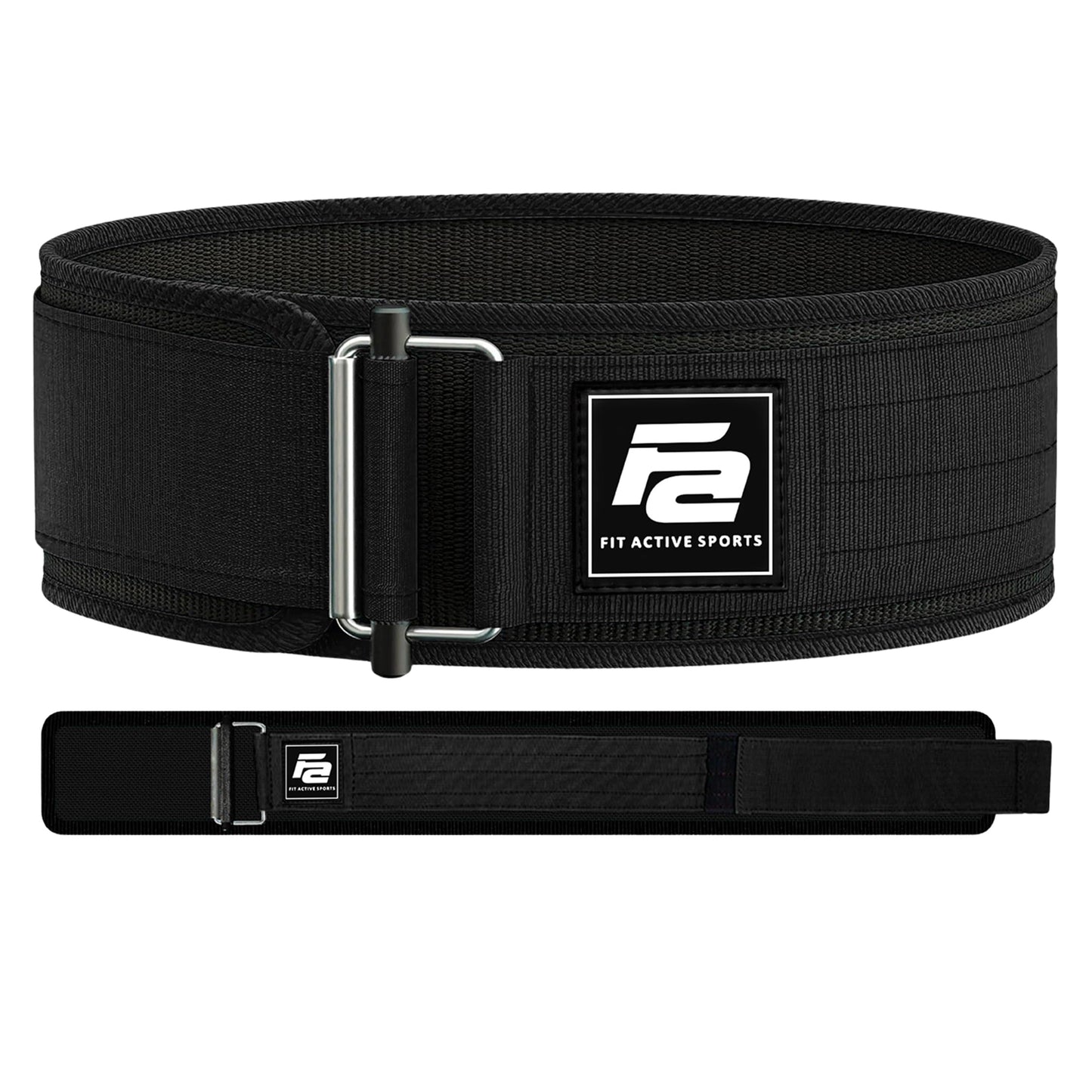 Fit Active Sports Self-Locking Weight Lifting Belt | Premium Weightlifting Belt for Cross Training & Power Lifting | Fast Locking Release Mechanism for Fitness and Power Lifting | Black, Small