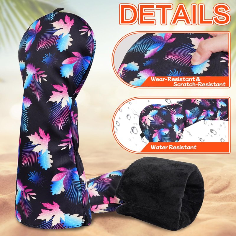Craftsman Golf Black Tropical Leaf Hybrid Rescue Headcover Cover