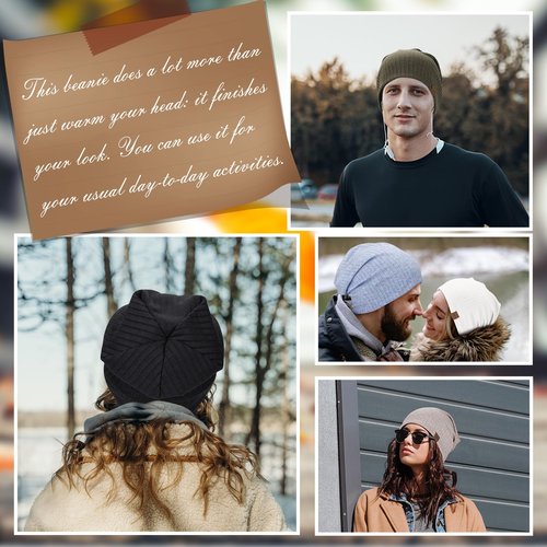 Slouchy Beanie for Men Women Soft Lightweight Running Beanie Hat Chemo Cap Skull Cap (US, Alpha, One Size, White)