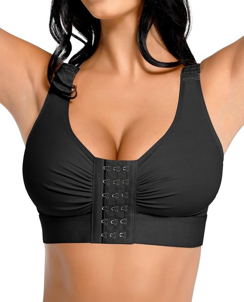 FeelinGirl Post Surgery Compression Bra - Women's Front Closure, Adjustable Straps, Wire-Free Design