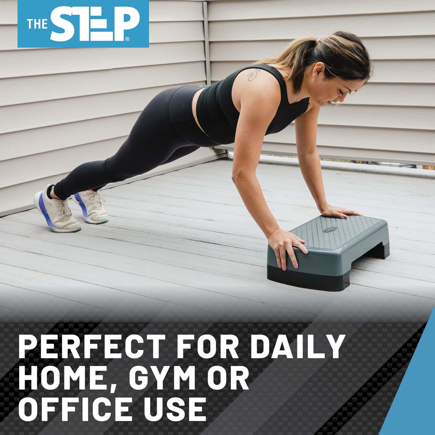 The Step Mini Aerobic Stepper for Home Workout Steppers for Exercise,Gray/Black