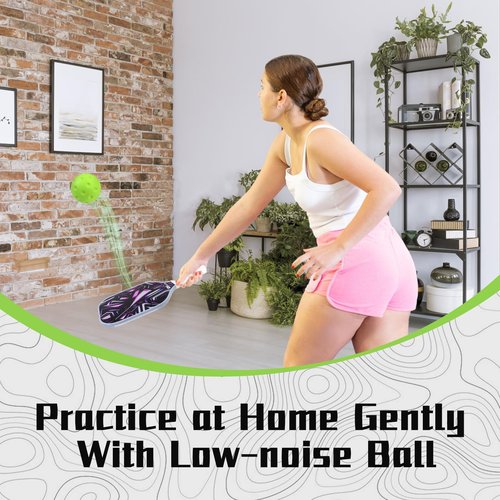 MYKUJA Silent Pickleball Balls, Foam Balls for Indoor or Outdoor Practice, Pickle Ball at Home, 4 Pcs Low-Noise Practice Pickleballs