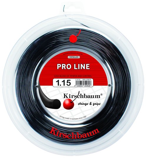 Kirschbaum Reel Pro Line II Tennis String, 1.15mm/18-Gauge, Black