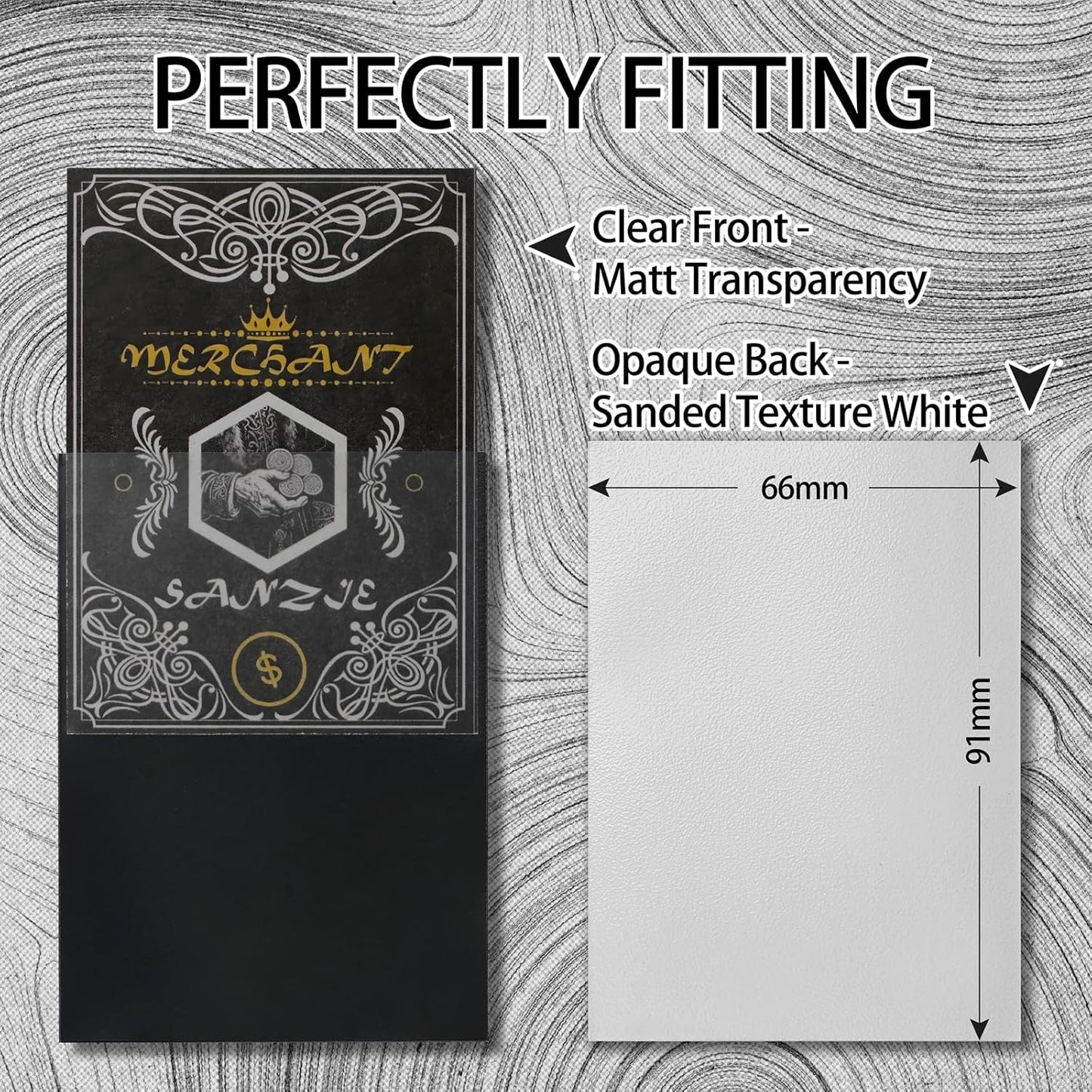 SANZIE Matte Card Sleeves - 68 Count Trading Card Protectors for MTG, TCG & PTCG | Light Grey