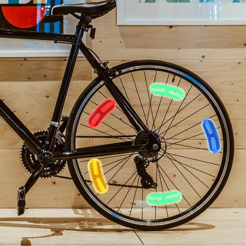 Kisangel 20Pcs Bike Wheel Reflectors for Spokes Compact Replaceable Warning Reflective Signs Lightweight Bicycle Safety Accessories 2.59X1.02X0.19 Inches