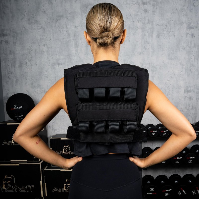 Amstaff Adjustable Weighted Vest with Iron Blocks - Weight Vests for Men & Women - Versatile Wearable Weighted Vest for Fitness Workouts, Strength and Endurance Training, Running, Crossfit (36 lbs)