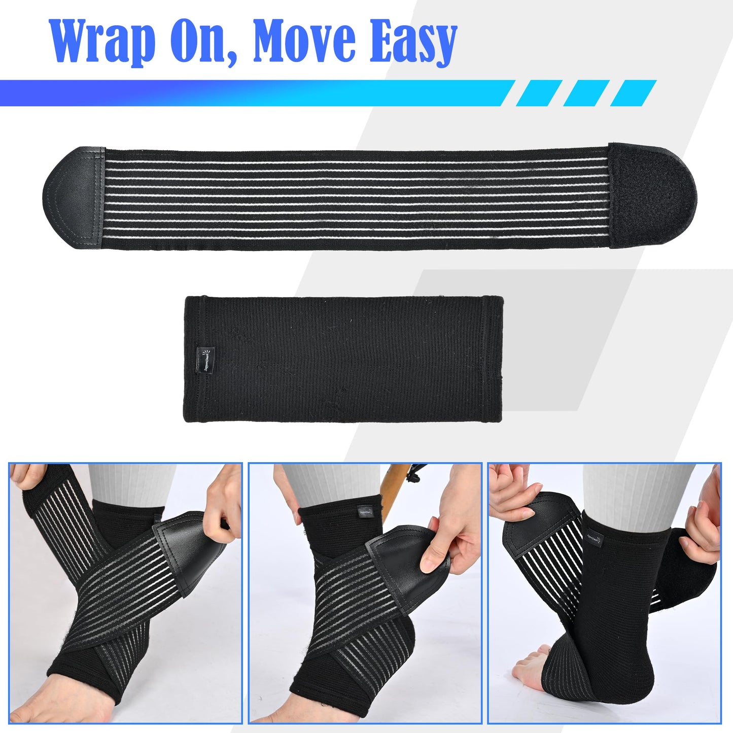 Smart Ankle Brace for Women & Men - Ankle Wrap for Sprained Ankle, Compression Support Sleeve for Plantar Fasciitis, Achilles Tendonitis, No Seams, No Marks, One Size