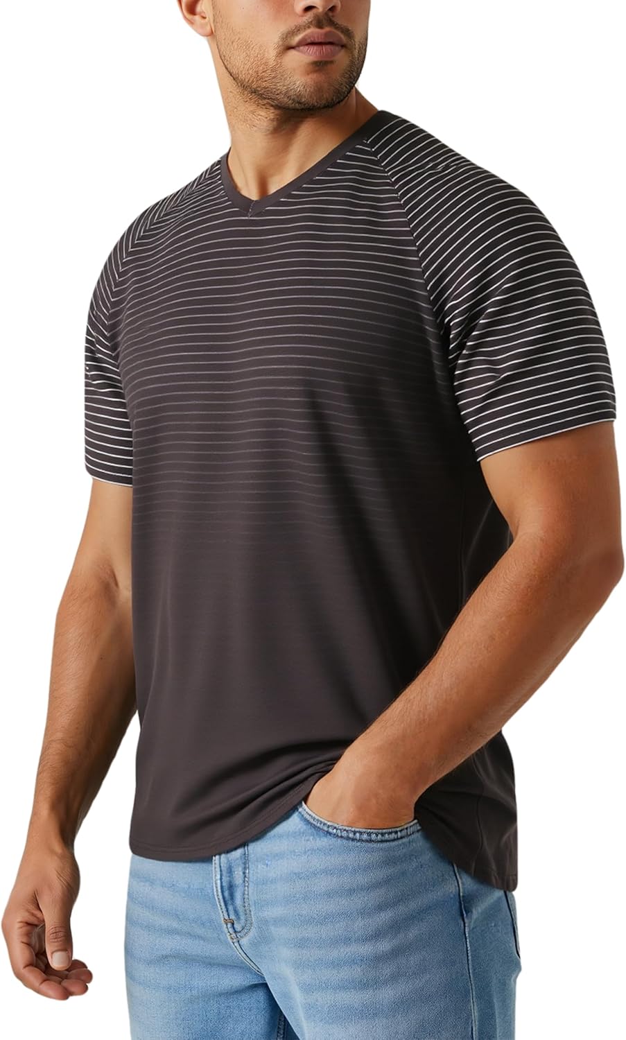 RPOVIG Men's Athletic Workout T-Shirts - 5 Pack Hipster Running Shirts | Comfortable Fit