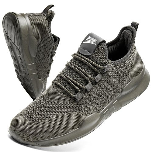 QIJGS Running Shoes for Men Tennis Athletic Gym Sneakers Mesh Lightweight Sports Fashion Workout Casual Shoes-Dark Grey-9.5