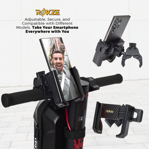 ROKZE E-Scooter Kit: 3L Waterproof EVA Hard Shell Storage Bag, Scooter Phone Holder & 90" Scooter Strap - Essential Electric Scooter Accessory for Adult Urban Commuters