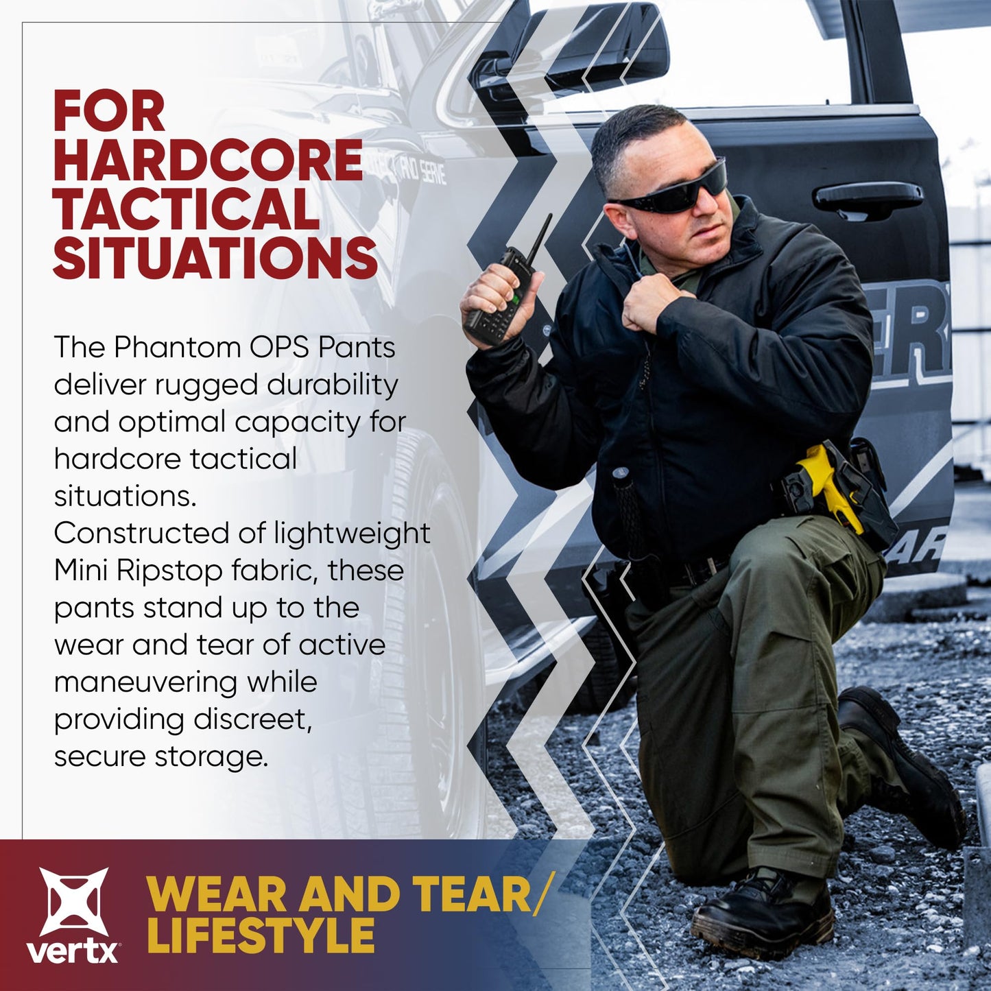 Vertx Men's Phantom Ops Tactical Pants Cargo Utility with Pockets, Water-Resistant Work-wear, Tactical Operations, Relaxed-fit, Smoke Grey - 46 x 36