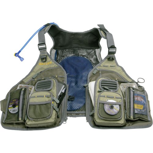 Allen Company, Big Horn Fishing Chest Vest with MOLLE Web Gear Lash, with Hydration Storage Pocket, Fishing Outdoor Gear, Olive, Medium (6346)