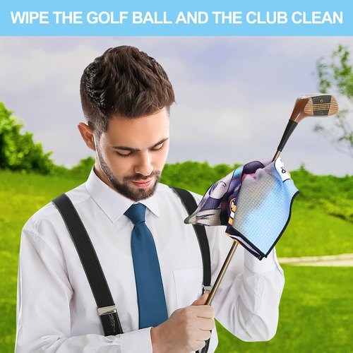 DUNGGLE Golf Towel 3 Pcs Funny Golf Club Clean Set for Golf Bags with Clip, Funny Gifts for Golf Fans
