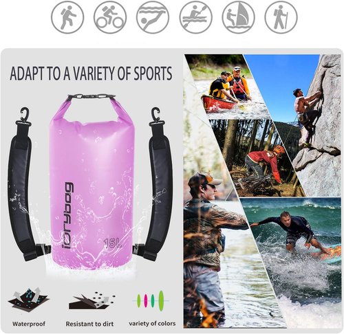 IDRYBAG Clear Waterproof Dry Bag - Versatile Sizes 2L/5L/10L/15L/20L for Kayaking and Outdoor Adventures