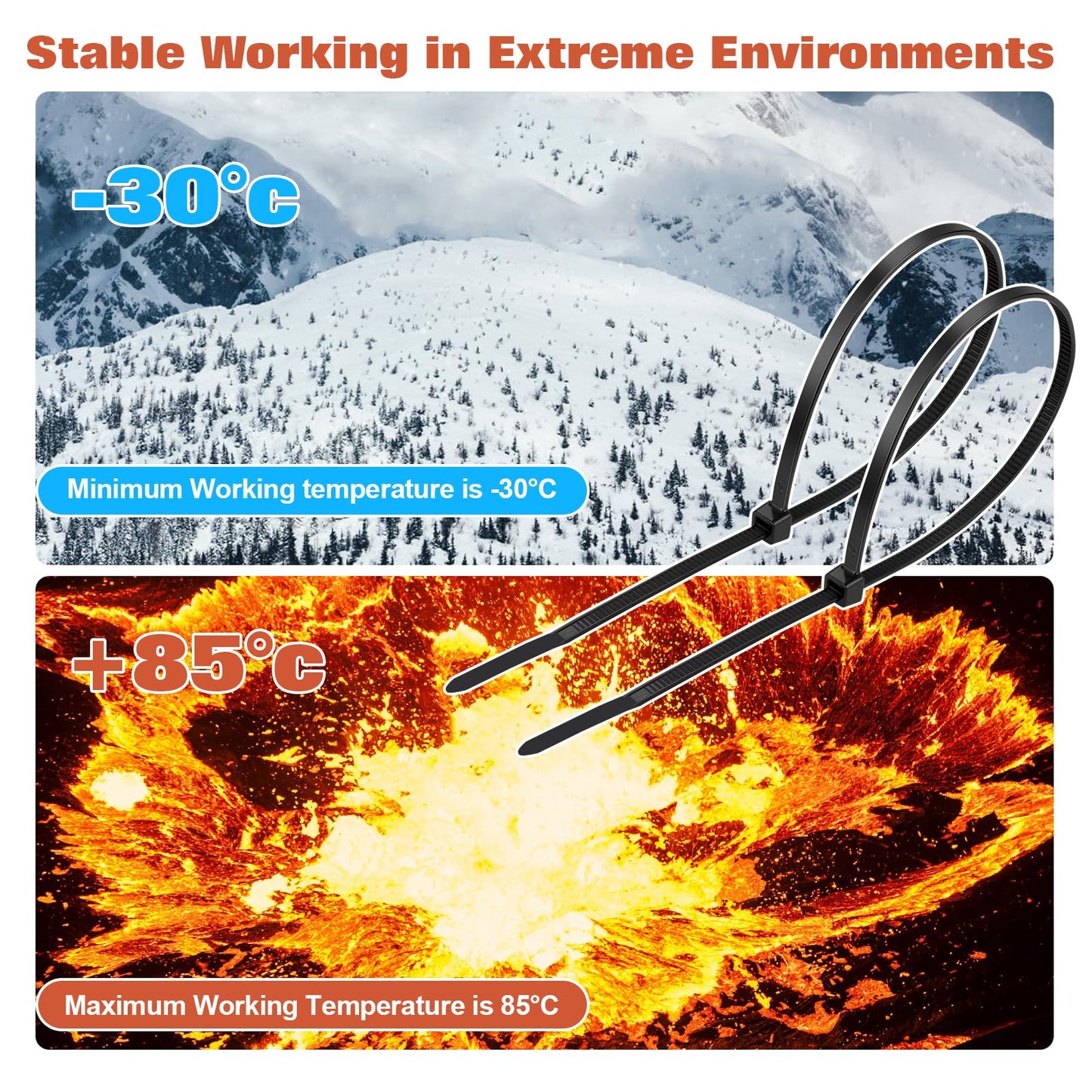 500 PCS Small Black Cable Zip Ties 10 inch, Thin Plastic Wire Zip Ties Strap for Chain Link Fence, Durable Zipties 45 LB for Machinery, Vehicles, Farms