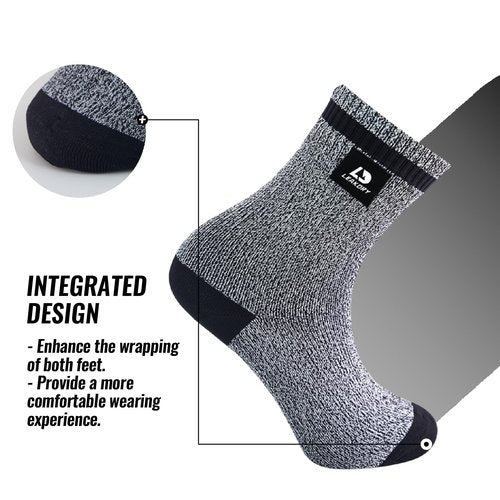LEAKDRY Waterproof Socks,Breathable,Lightweight,Ankle Socks,Hiking,Running,Fishing,Unisex (US, Alpha, Large, Regular, Regular, Grey/Black)