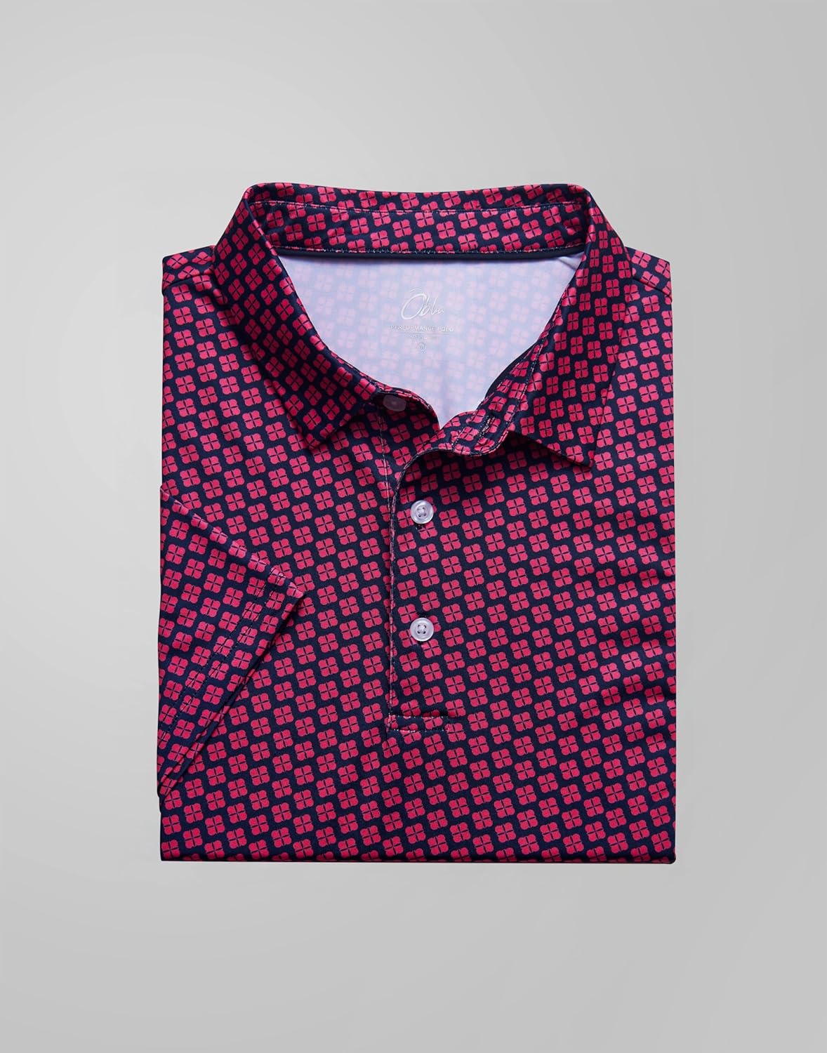 Obla Men's Golf Polo Shirt - Short Sleeve Dry Fit Performance with Moisture Wicking | Casual Print Design