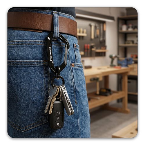 FresKaro 5pcs Carabiner Clips, caribeener clip Heavy Duty, Small Sturdy Key Keychain Accessory, Spring Snap Wiregate Hook, 8kN 1798lbs, for Hiking, Camping, Fishing, Not for Climbing, Mini Size, Black