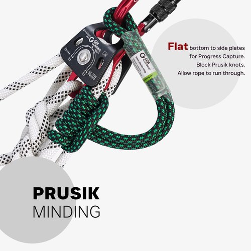 GM CLIMBING 40kN Micro Double Pulley Prusik Minding Ball Bearing UIAA CE for Progress Capture System Rigging Hauling Rescue Arborist Tree Climbing (Pack of 2)