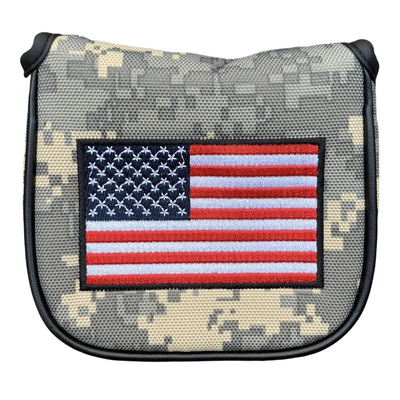 CAMO Style Golf Square Mallet Putter Head Cover Nylon Putter Cover Headocver Magnetic for Mallet Style Putters Patriotism Golf Accessories for Men Golfers