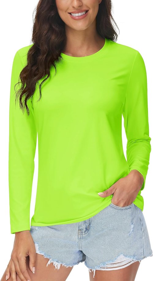 MAGCOMSEN SPF Long Sleeve Shirts for Women - Quick Dry Lightweight Athletic Tops for Running & Hiking