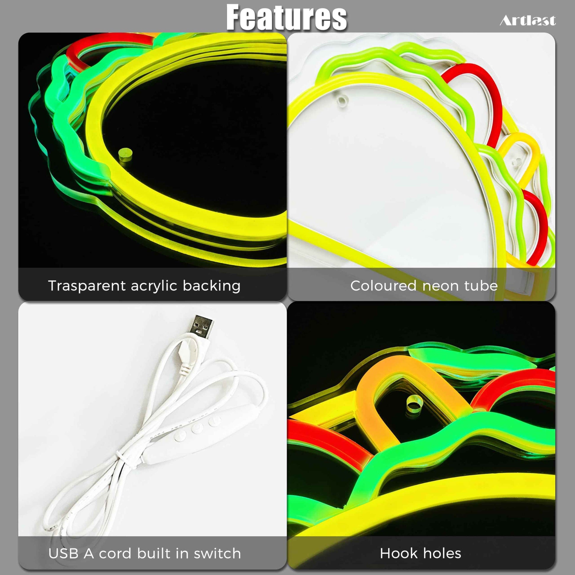 Artlast Tacos Shaped Neon Sign LED Neon Taco Signs for Mexican Food Restaurant Wall Decor Tacos Decorations for Taco Bar Party Kitchen Bedroom Wall Art Decor Signs