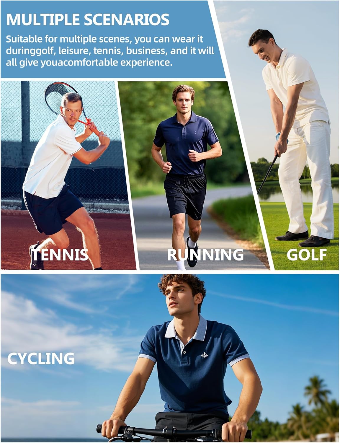 Skiennix Golf Shirts for Men - Moisture-Wicking Performance Dry Fit Polo | Short Sleeve, Stylish Design