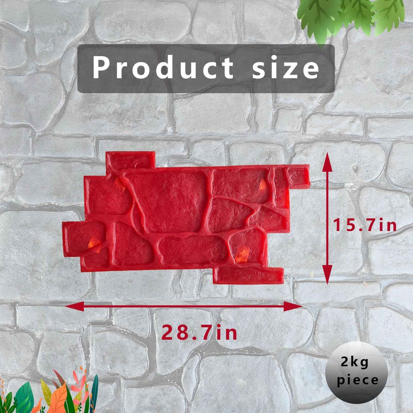 Concrete Stamps - Stone Tile Texture Mat, Slate Floor Imprint Mold for Outdoor Decorative Landscaping, Rocks Textures Stone Forms