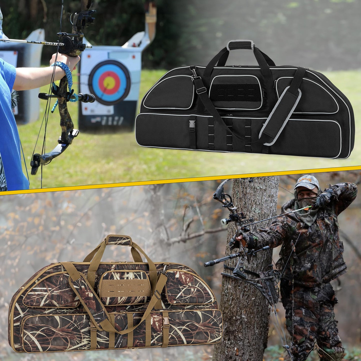 Smasrob Soft Bow Case, Compound Bow Bag with Arrow Pocket, Black