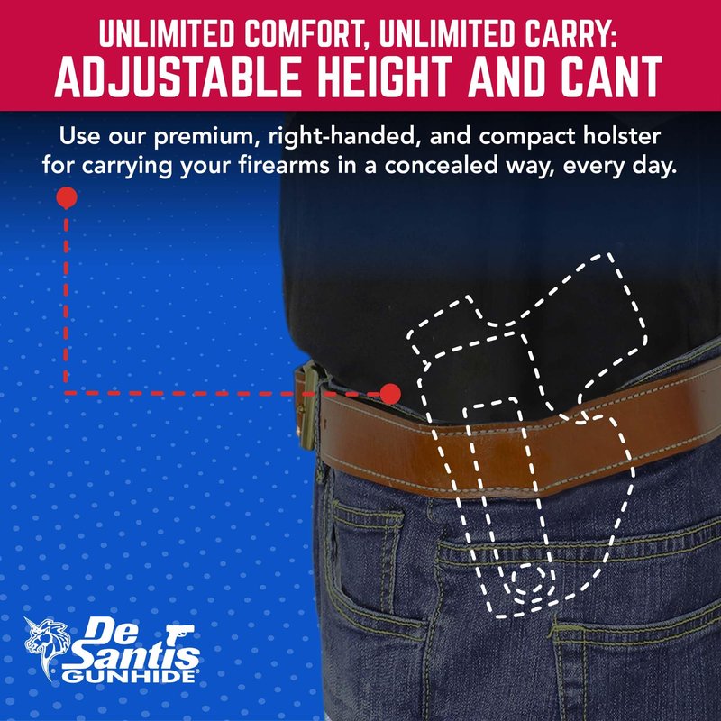 DeSantis Sof-Tuck 2.0 IWB Holster - Concealed Carry Holster, Compatible with GLOCK 43, 43X - Kahr K9, K40, P9, P40, MK9, MK40, PM9, PM40 - KelTec P11, P40, PF9 - Right Hand Draw, Black