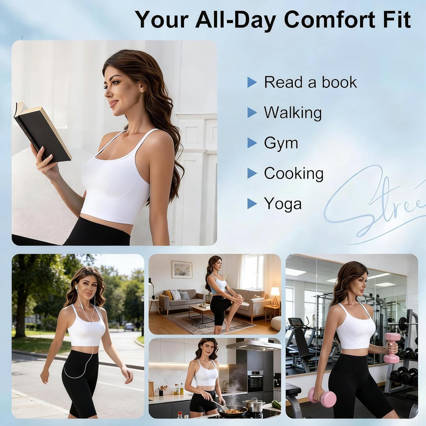 Skiennix Criss-Cross Back Sports Bra - Breathable Activewear for Women | Comfortable Fit for Gym & Running