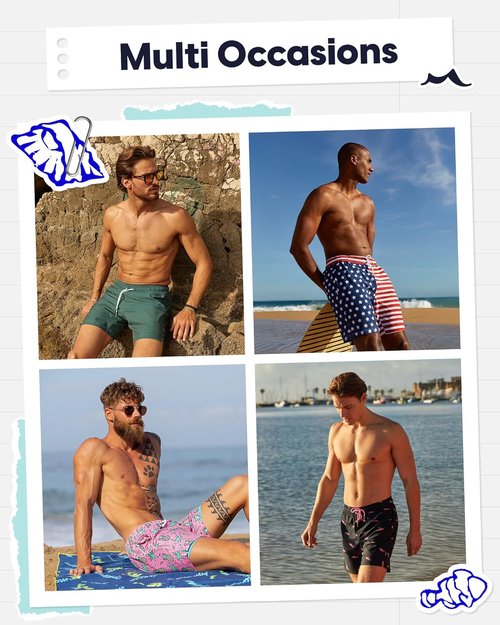 Maamgic Men's Swim Trunks - 2 in 1 Board Shorts with 7-Inch Inseam for Ultimate Comfort