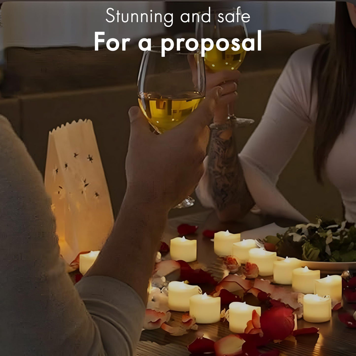 SR ESSENTIALS 12Pcs Flickering Flameless Tea Lights Candles Battery Operated, Fake Electric LED Tea Lights for Weddings, Parties, Halloween, Christmas Home Decor [Energy Class A] (Warm White)