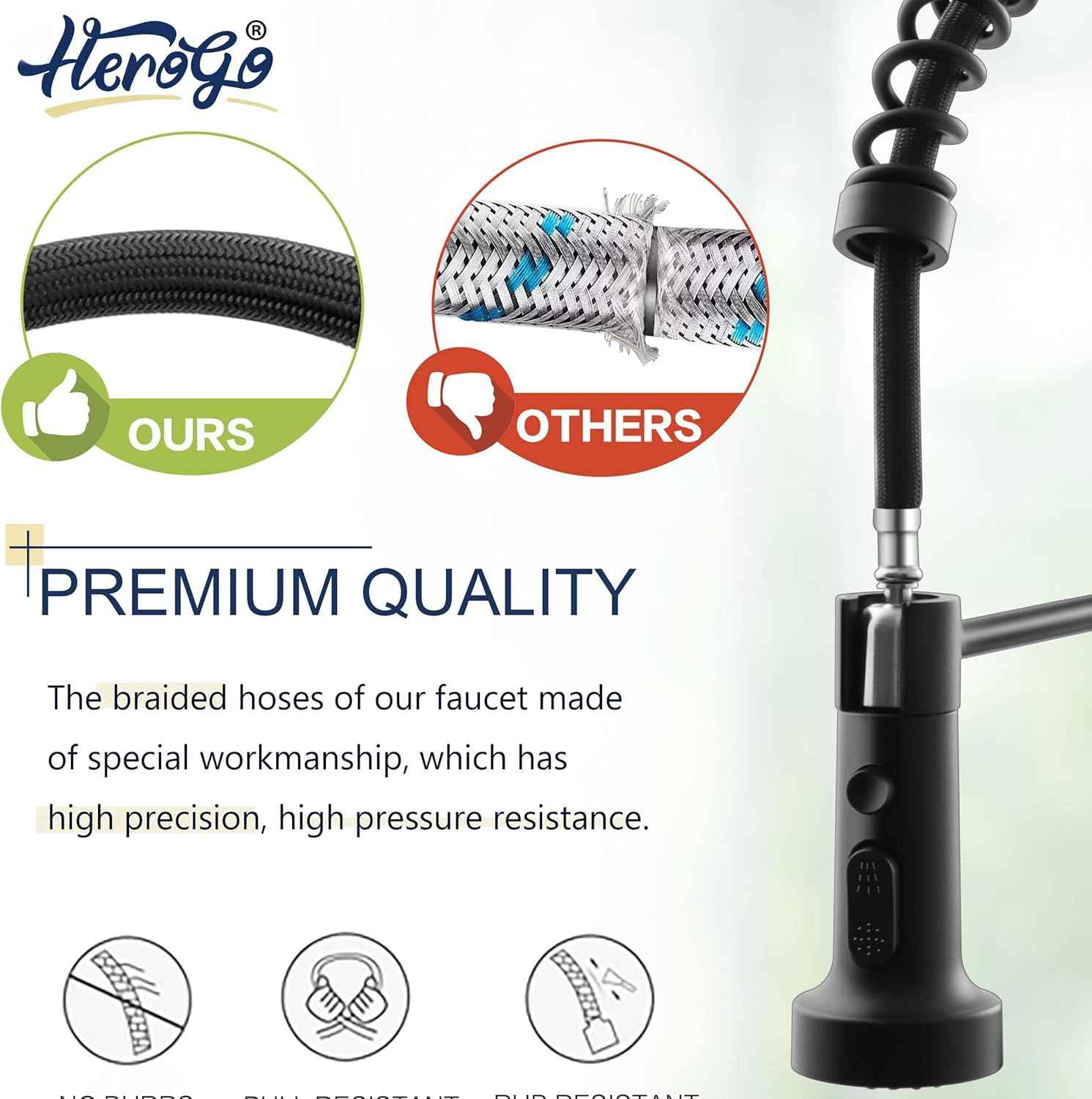 Touchless Kitchen Faucet with Soap Dispenser & Pull Down Sprayer - Commercial Grade Brushed Nickel