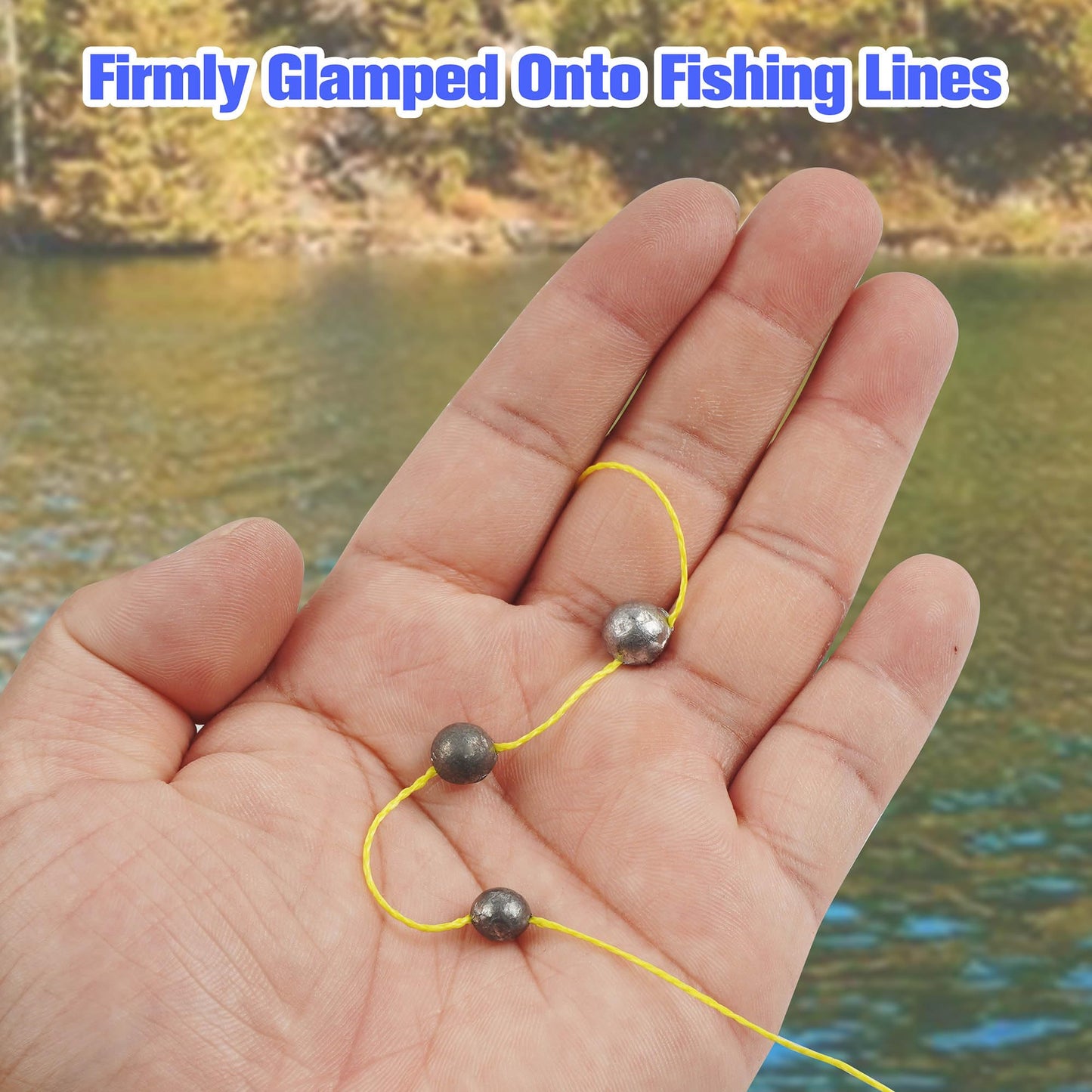 Removable Split Shot Weights Fishing Weight Sinker Slip On Fly Fishing Line Sinkers Freshwater Saltwater Round Lead Sinking Egg Sinkers Fishing Drop Shot Sinker Fish Tackle 1.8g 60pcs