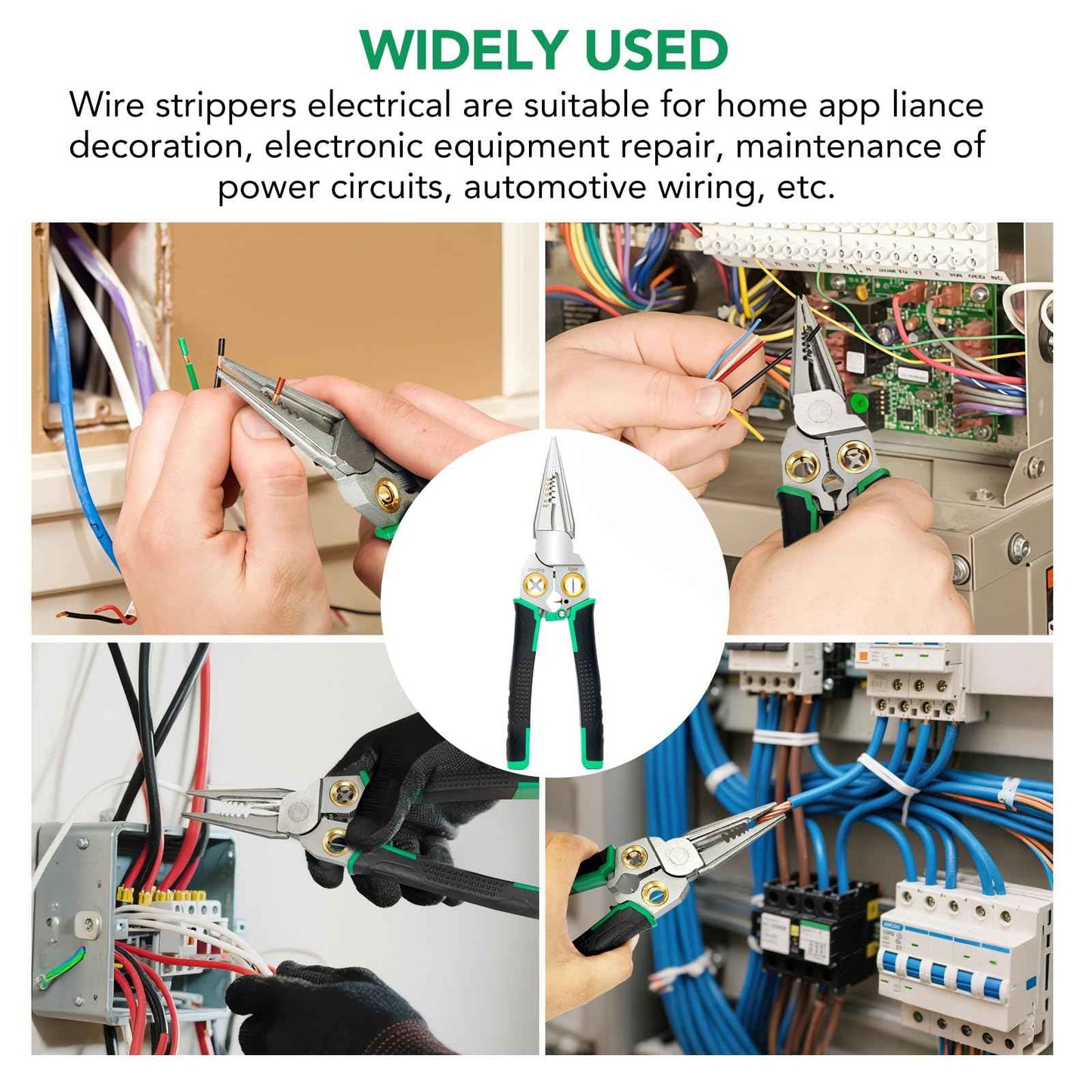 8-in-1 Wire Stripper, Multifunctional Wire Stripper Crimper Cable Cutter Pliers, Professional Wire Strippers Electrical Wire Crimper, Wiring Tools, Electrician, HVAC, Car Repair Tool