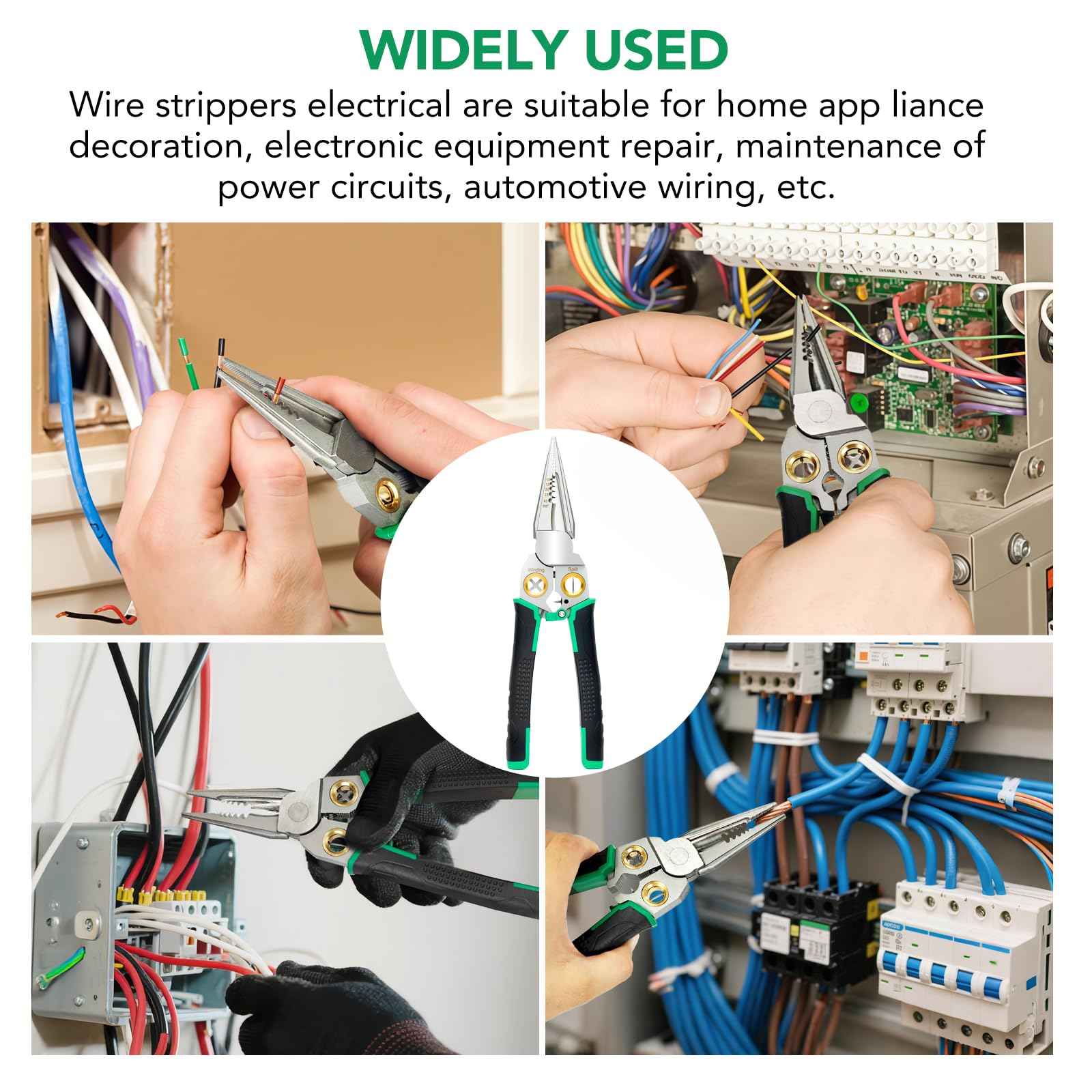 8-in-1 Wire Stripper, Multifunctional Wire Stripper Crimper Cable Cutter Pliers, Professional Wire Strippers Electrical Wire Crimper, Wiring Tools, Electrician, HVAC, Car Repair Tool