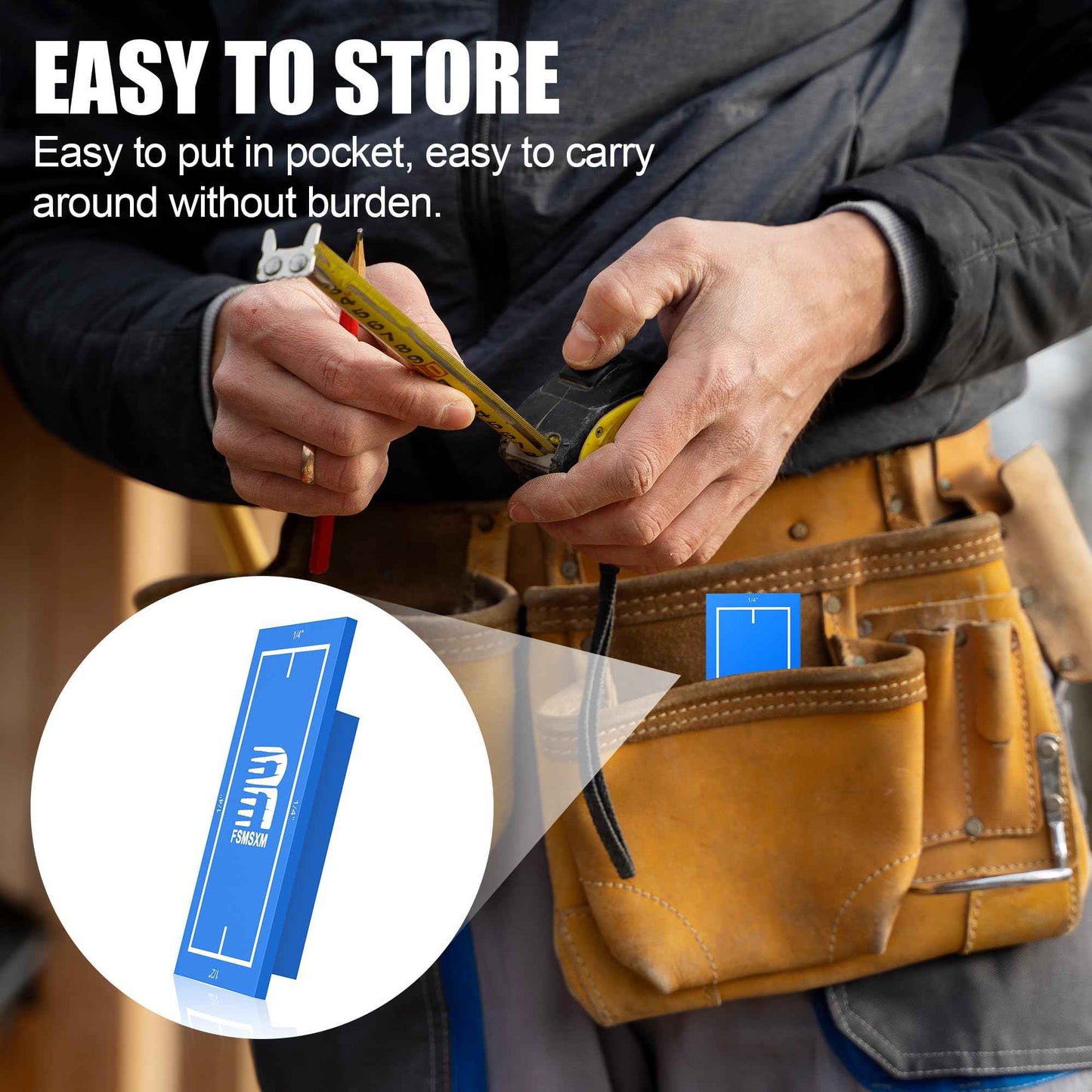 Magnetic Stud Finder, 1/4"、1/2" Reveal Gauge Tool, 1/8" Door Reveal Gauge, Stud Finder for Locate Screws and Accurate Jamb Marking (1P)